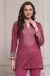 Pink Blended Printed Kurta image number 5