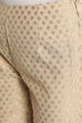 Beige Poly Metallic Cotton Pants image number 1