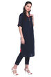 Red A-Line Cotton Viscose Solid Kurta image number 3