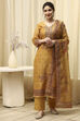 Pink Chanderi Printed Embroidered Unstitched Suit Set image number 7