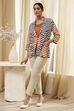 Orange Printed Straight Jacket image number 0