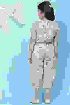 Ecru Cotton Straight Jumpsuit image number 4