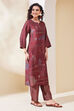 Maroon Viscose Blend Straight Kurta Set image number 5