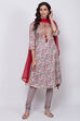 Grey Cotton Straight Kurta Churidar Suit Set image number 0
