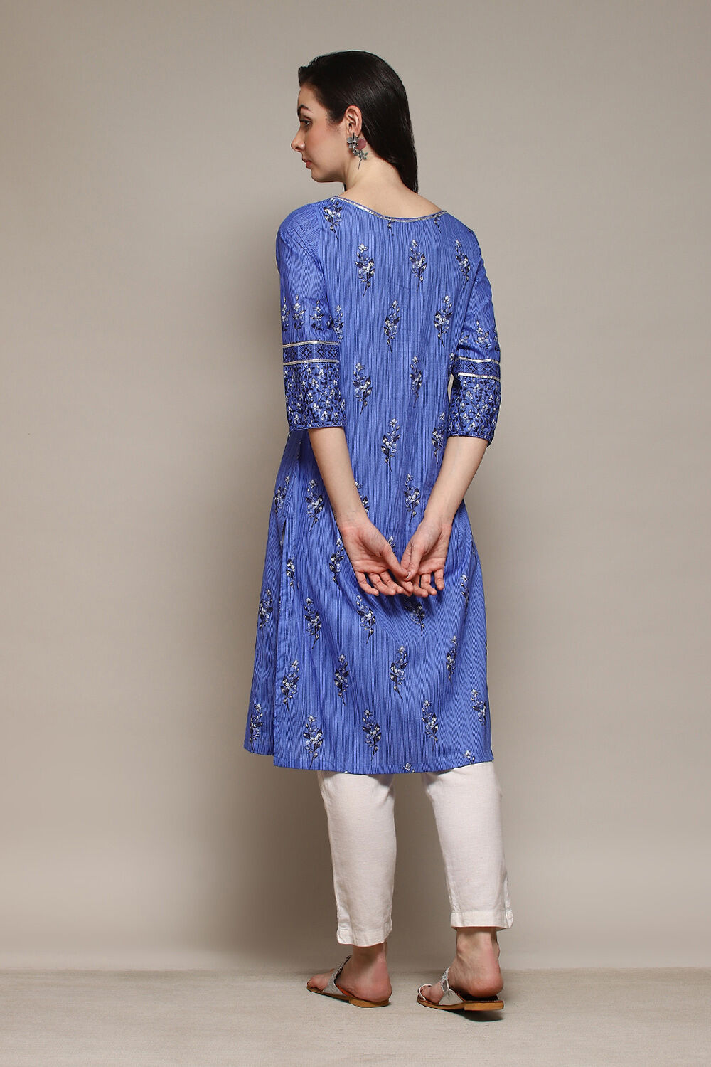 Green Cotton Straight Printed Kurta image number 4
