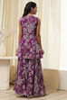 Green Cotton Floral Peplum Suit Set image number 4