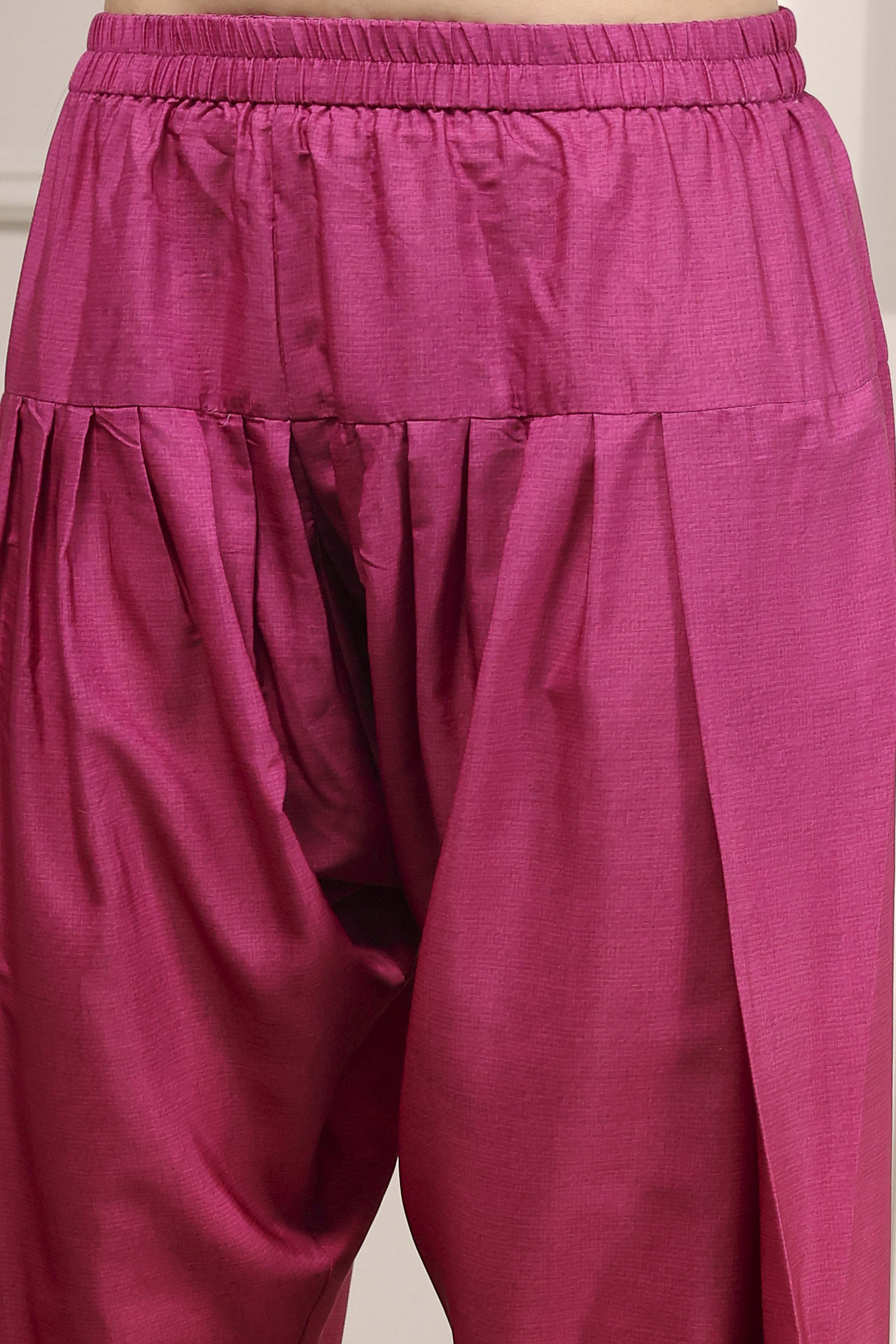 Pink Printed Straight Suit Set image number 2