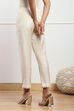 Antique Beige Polyester Slim Yarndyed Pants image number 5
