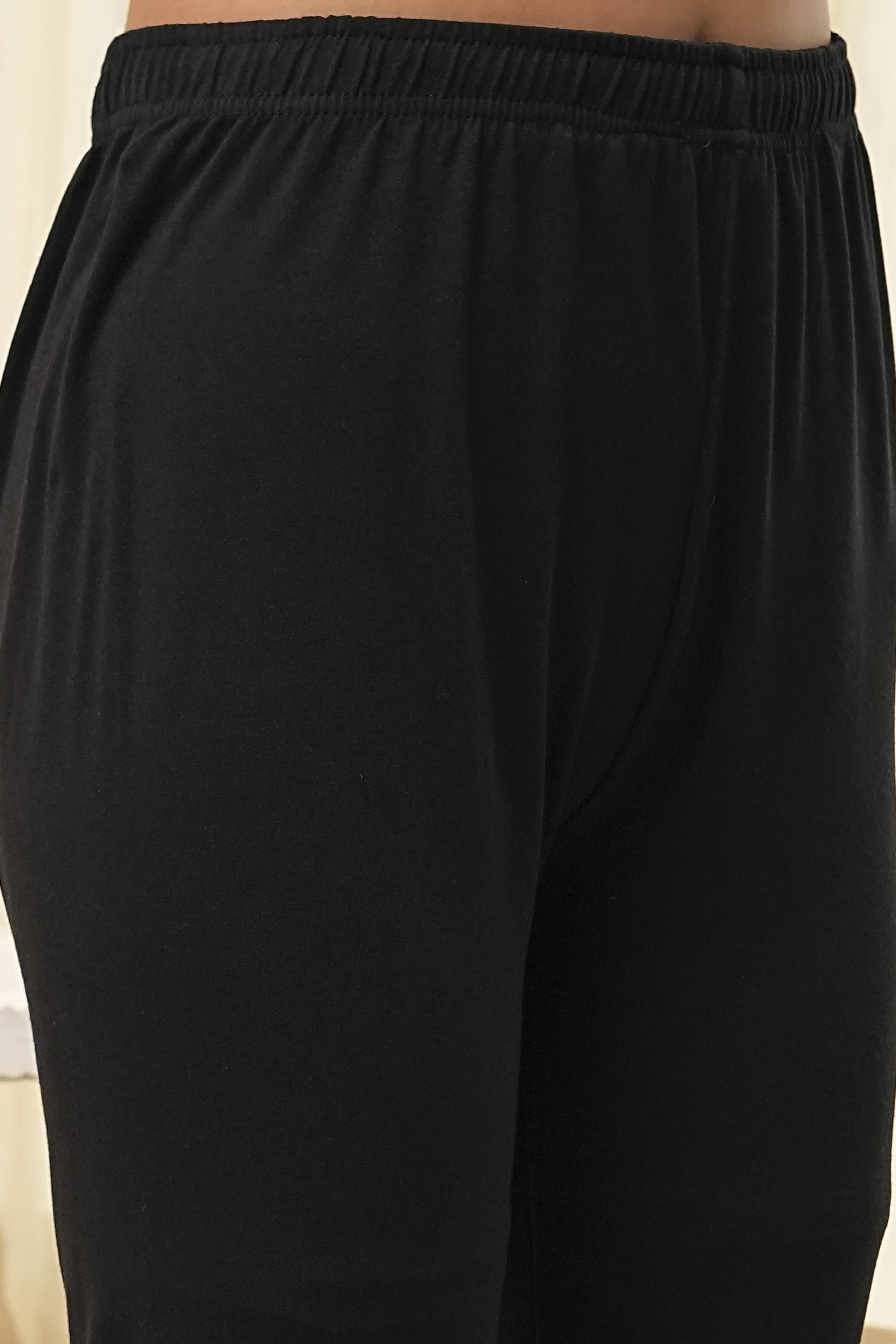 Black Poly Modal Kalidar Suit Set image number 2