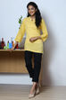 Black Cotton Flax Solid Kurti image number 0