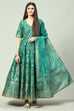 Green Anarkali Kurta Churidar Suit Set image number 0