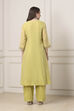 Green Poly Chanderi Sequined Kalidar Suit Set image number 4