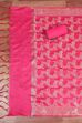 Hot Pink Poly Cotton Banarasi Unstitched Suit Set image number 3