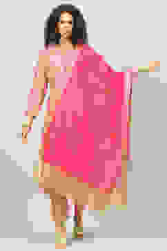Fuschia Art Silk Yarndyed Dupatta image number 0
