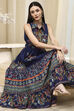 Indigo Cotton Tiered Dress image number 0