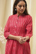 Marron Cotton Short Yarndyed Kurti image number 1