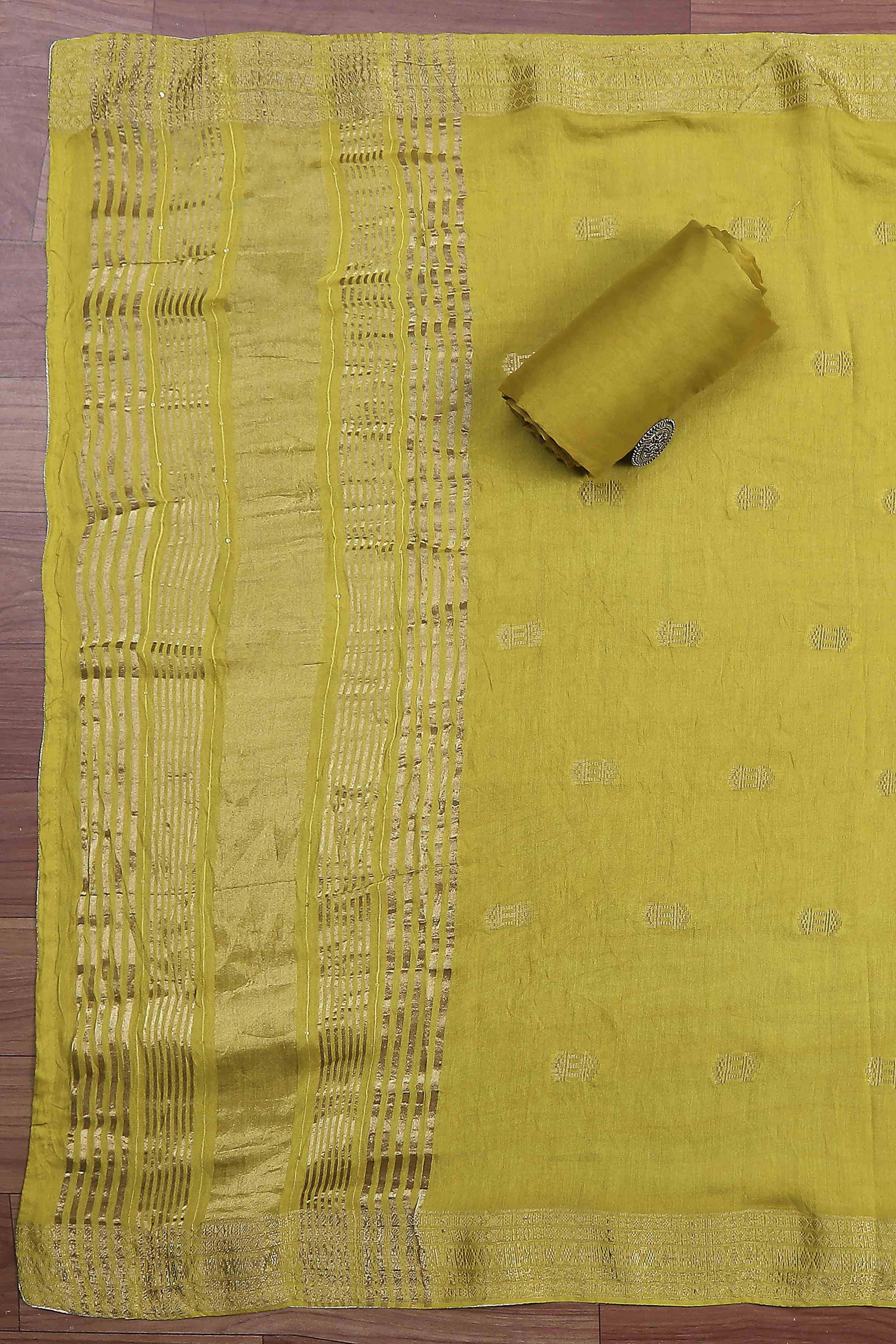 Green Modal Rajasthani Print Unstitched Suit Set image number 3