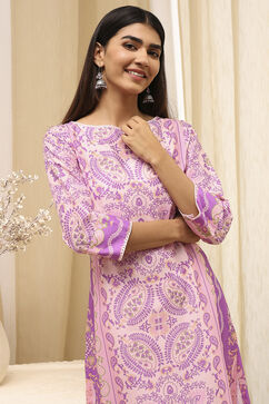 Purple Cotton  Kurta image number 1