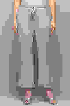 Powder Blue Cotton Straight Palazzo image number 5