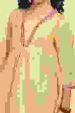 Green Cotton Dyed Gathered Sharara Suit Set image number 1