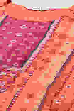 Coral Polyester Straight Printed Kurta image number 2