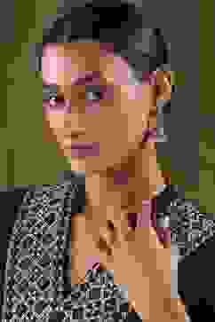 Green Brass Jhumka image number 3