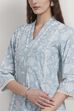 Blue Cotton Printed Straight Kurta image number 1