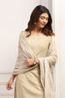 Pale-Yellow Voile Straight Kurta Palazzo Suit Set image number 7