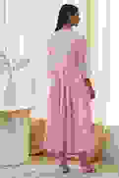 Pink Cotton Anarkali Suit Set image number 4