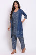 Indigo Cotton Straight Fusion Wear 3 Piece Set image number 3