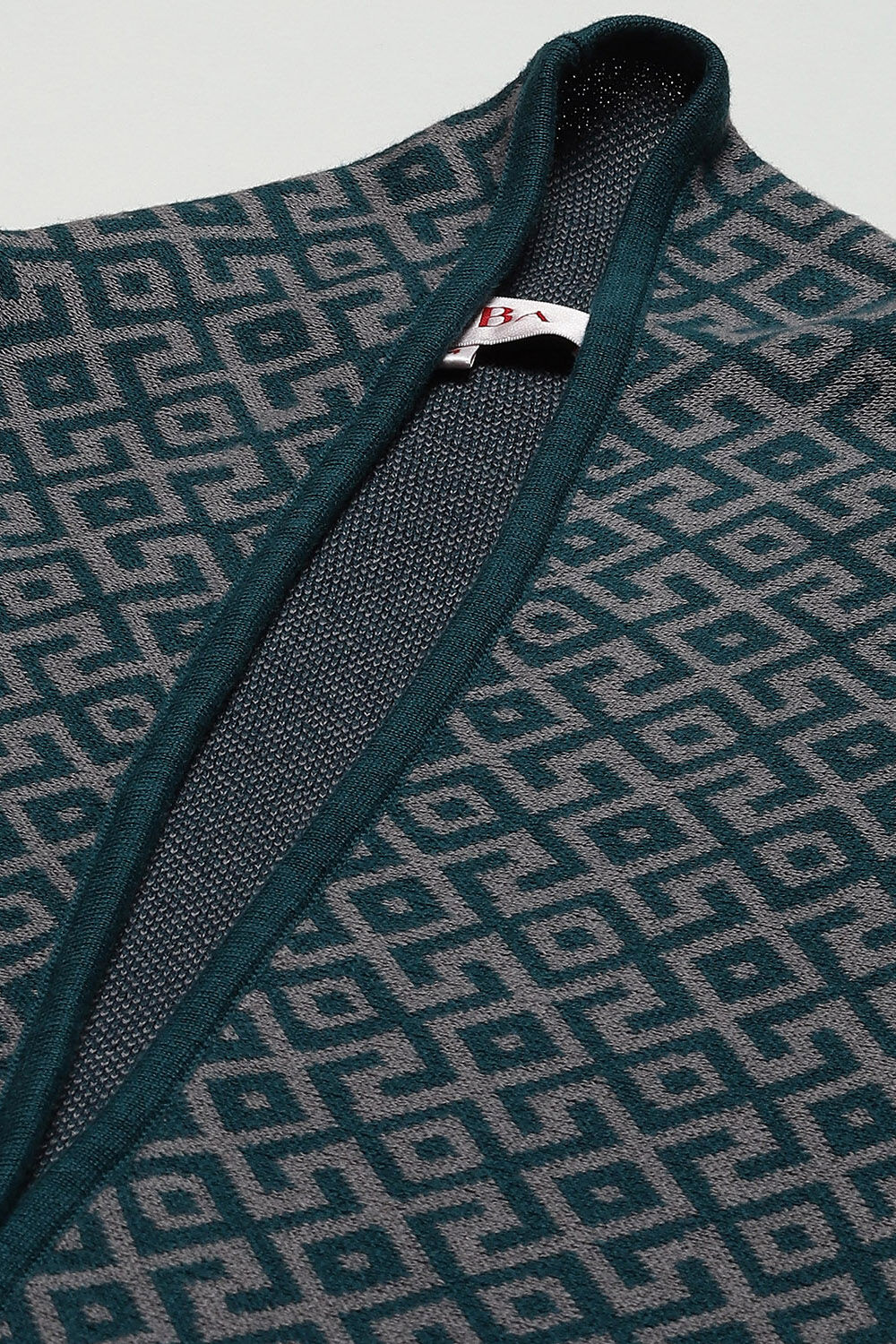 Teal Blue Acrylic Straight Yarndyed Sweater image number 1