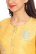 Coral A-Line Art Silk Yarndyed Kurta image number 1