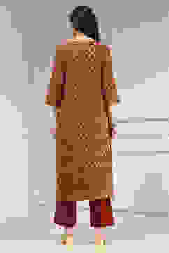 Red Cotton Screen Print Unstitched Suit Set image number 5