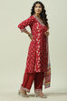 Charcoal LIVA A-Line Kurta Palazzo Suit Set image number 7
