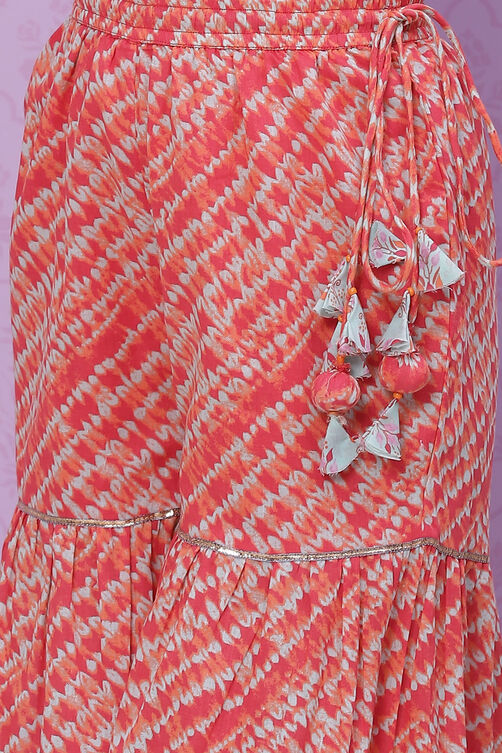 Aqua and Coral Cotton Sharara Set image number 3