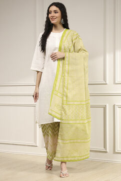 Green Cotton Straight Suit Set image number 5