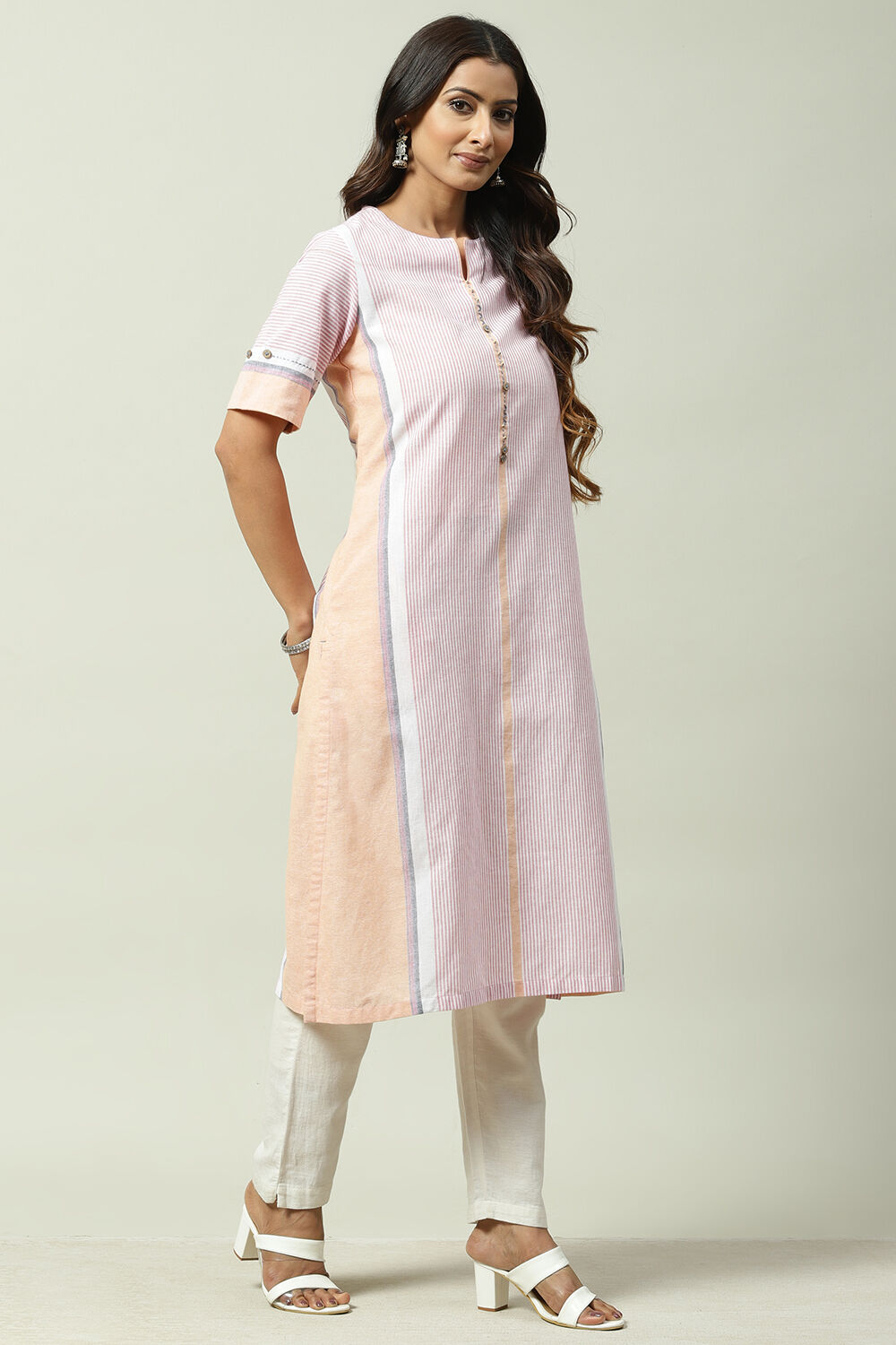 Natural Cotton Straight Kurta image number 4