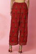 Rust Cotton Floral Palazzo Pants image number 5