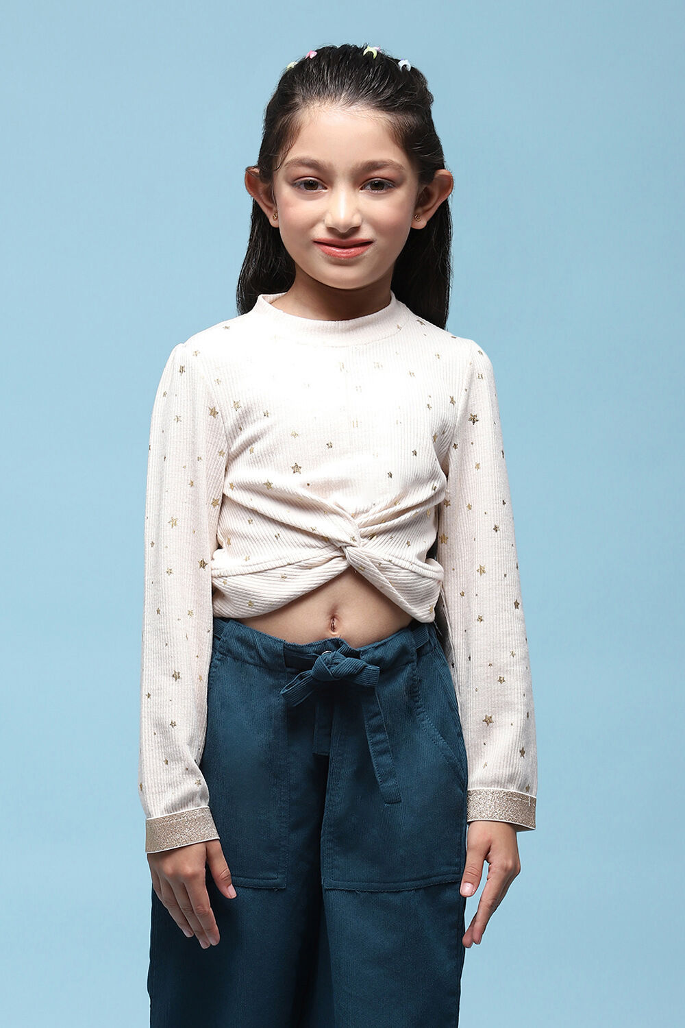 Ivory Cotton Printed T-Shirt image number 5