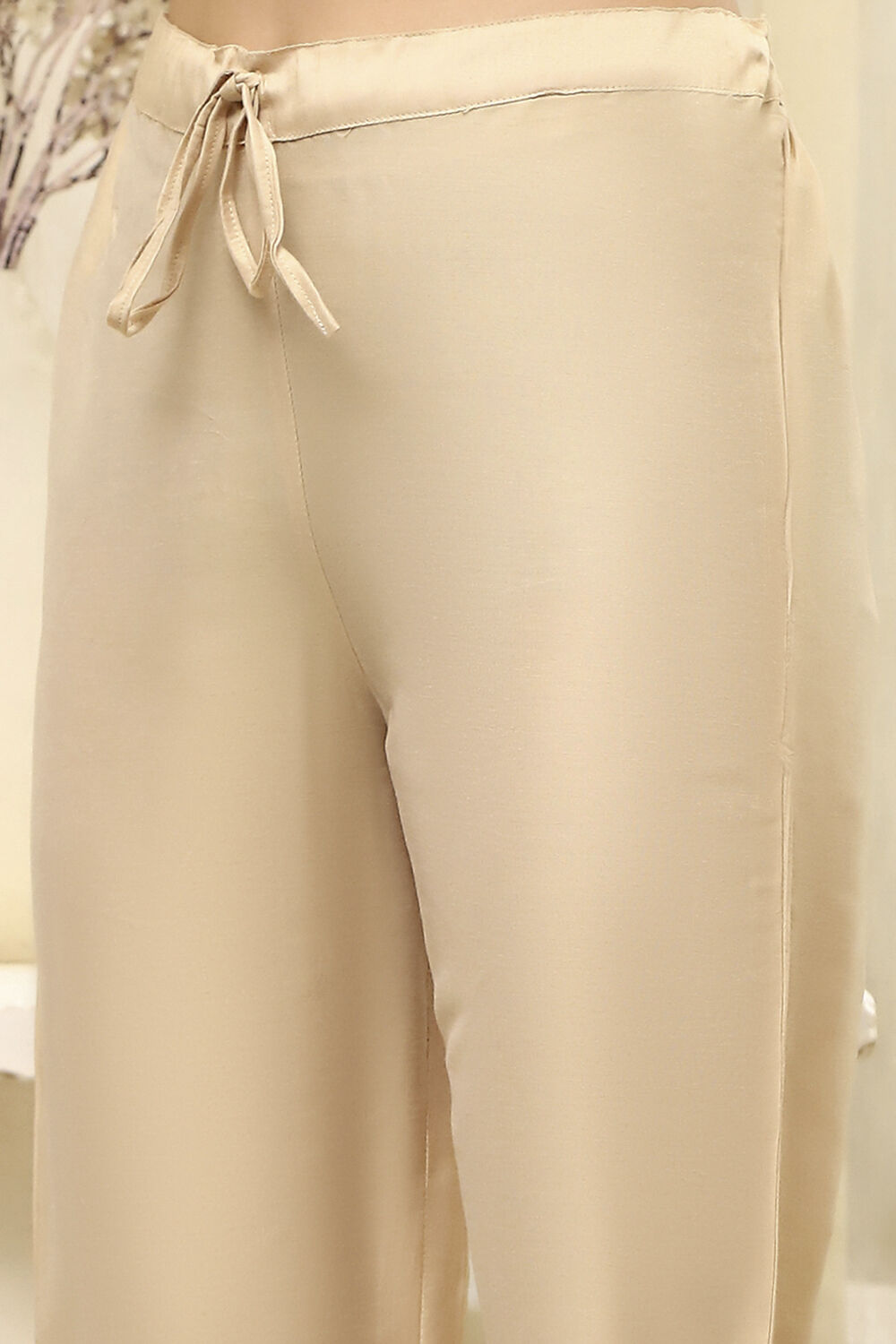 Peach Cotton Screen Print Unstitched Suit Set image number 3