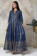 Navy Cotton Fusion Wear Dress image number 2