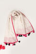 Off White Cotton Yarndyed Scarf image number 4