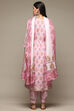 White Cotton Blend Gathered Kurta Suit Set image number 4