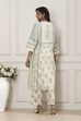Cream-Colored Cotton Printed Straight Suit Set image number 4