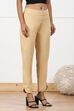 Beige Viscose Lycra Solid Pant image number 3