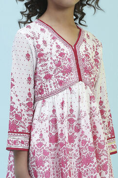 Off White/Pink Cotton A-Line Garara Set image number 1