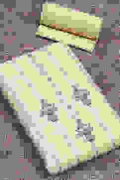 Beige Chanderi Unstitched Suit Set image number 3