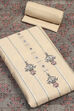Beige Chanderi Unstitched Suit Set image number 3