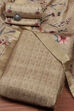 Peach Silk Tussar Handloom Unstitched Suit Set image number 0