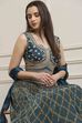 Teal Cotton Blend Dyed Lehenga Set